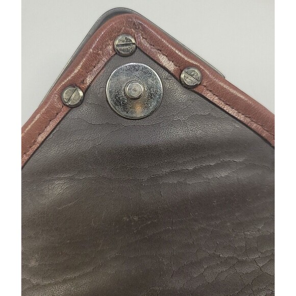 Brighton Brown Crocodile Embossed Woven Leather Small Crossbody Purse Vintage - Picture 7 of 12